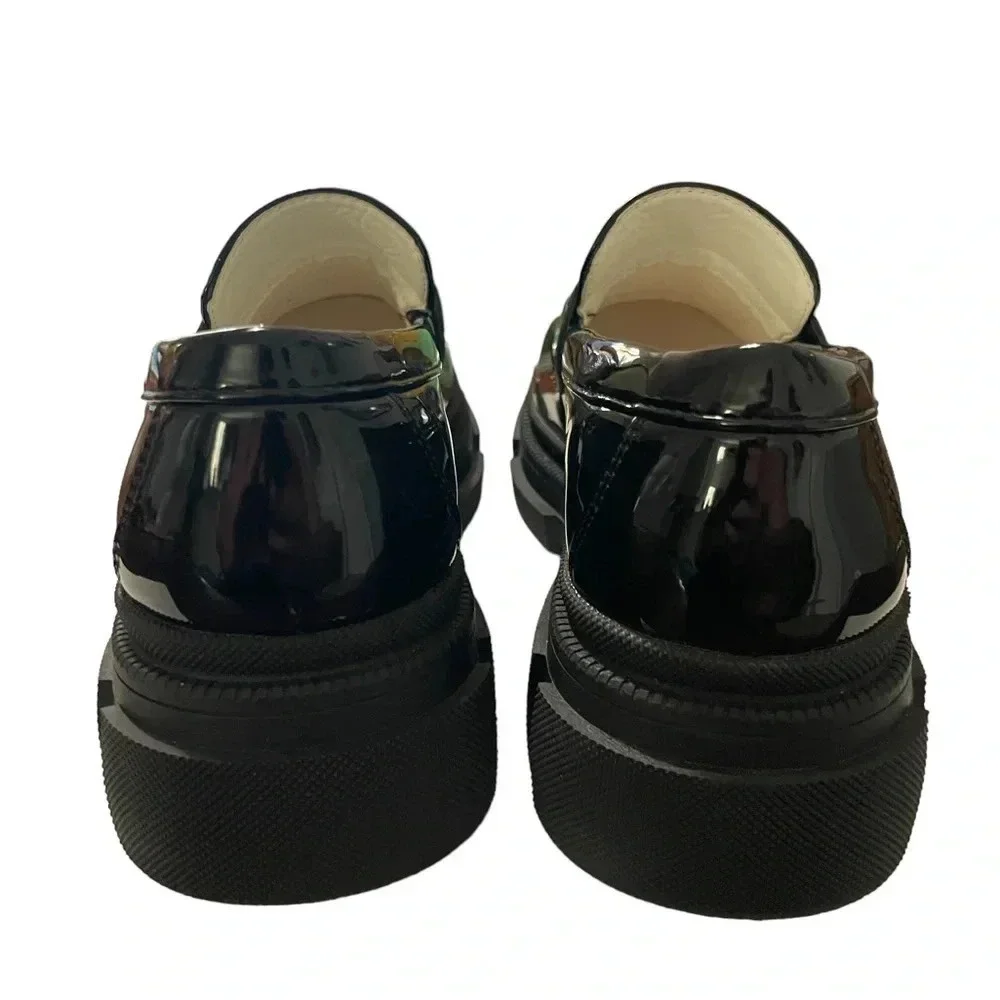 YETIER Platform Loafer Slip-ons Round Toe Chunky Shoes Women’s Size 7 Y2K Retro